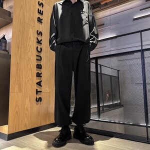2023春夏季新气质束脚小西裤男休闲宽松西装直筒裤XK3308/P45图片