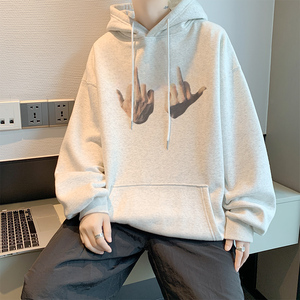 已注册/秋季日系流行连帽卫衣男落肩大码打底衫WY9179/P45加绒P50图片
