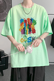 已注册/重磅新夏季印花短袖T恤圆领荧光绿流行体恤DT3111/P25，男装T恤，电商B316