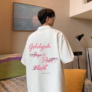 已注册/夏季新polo衫男简约印花大码短袖T恤打底衫PL8580/P45图片