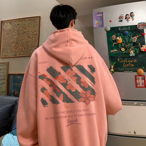 已注册/华棉秋季港风宽松连帽卫衣男生休闲大码打底衫 WY9205/P50图片