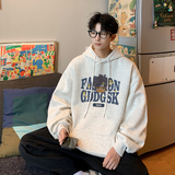 已注册/秋季日系宽松连帽卫衣男落肩大码打底衫WY9290/P50加绒P55，男装卫衣，电商B316