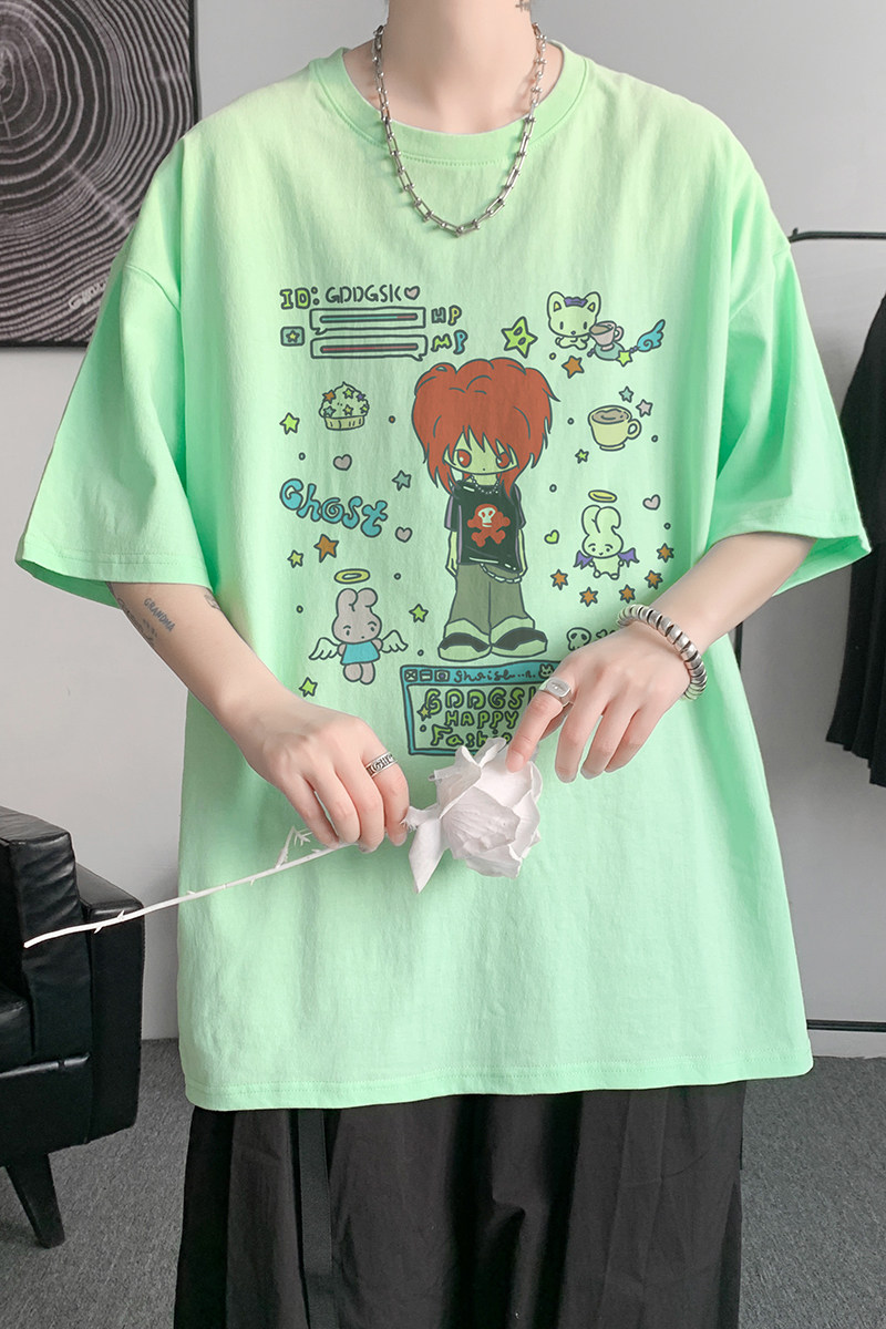 已注册/夏季荧光绿色通勤短袖T恤男大码体恤打底衫DT3310/P25,男装T恤,电商B316