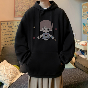 已注册/秋季休闲宽松连帽卫衣男潮大码运动外套WY9364/P45加绒P50图片
