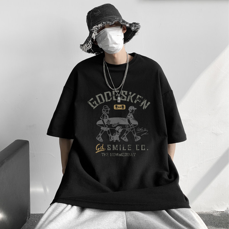已注册/夏季黑色纯棉通勤短袖T恤男大码体恤打底衫DT2161/P25图片