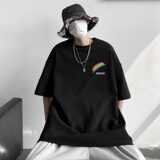 已注册/夏季彩虹印花短袖T恤男港风半袖体恤打底衫DT6633/P25，男装T恤，电商B316