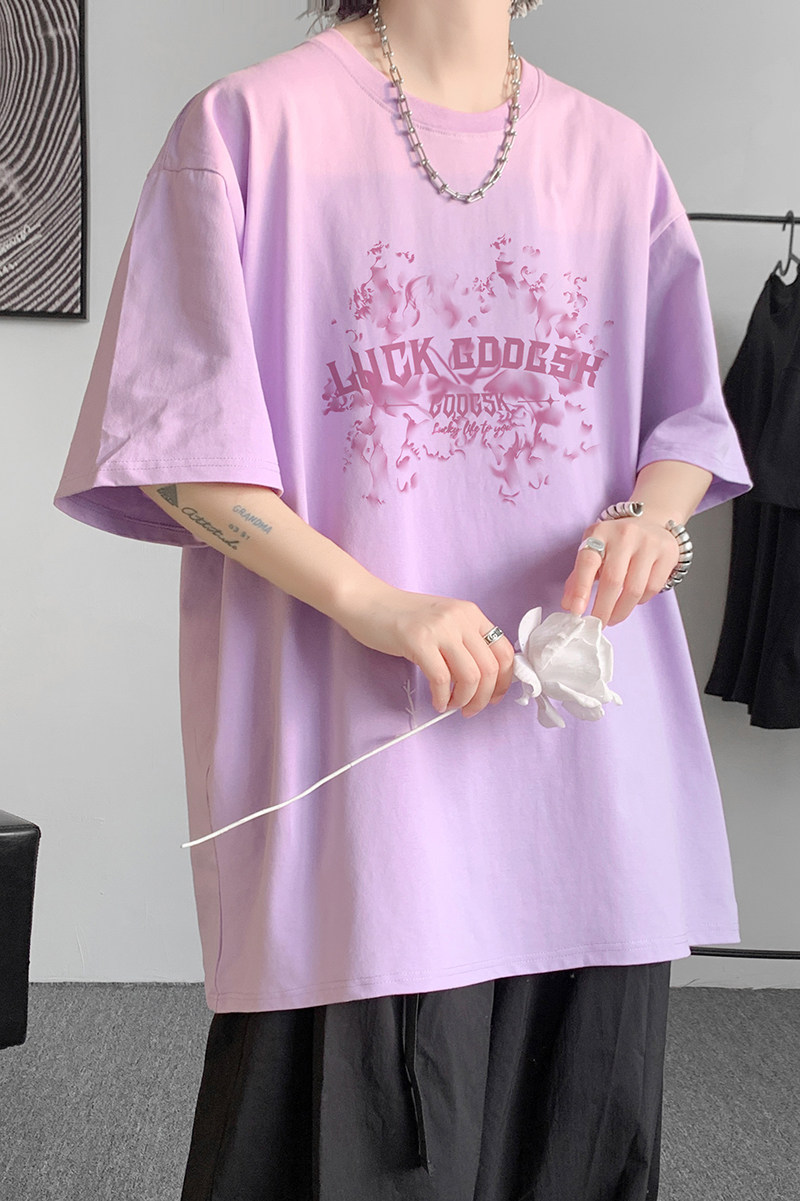 已注册/夏季字母设计感短袖T恤宽松潮男体恤打底衫DT1187/P25,男装T恤,电商B316