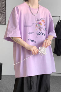 已注册/夏季可爱风通勤短袖T恤男生大码体恤打底衫DT4084/P25图片