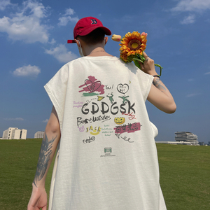 已注册/夏季潮牌印花休闲潮男大码背心坎肩打底衫 BX4552/P25图片