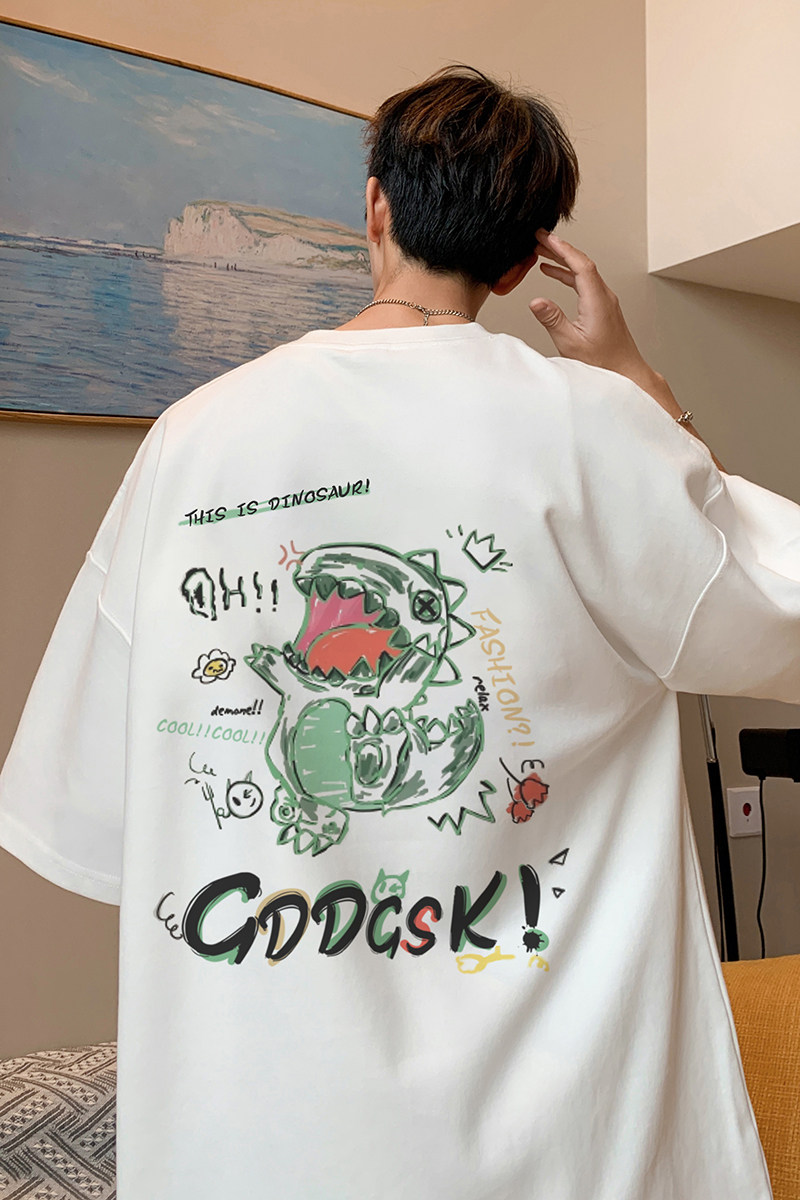 已注册/夏季日系潮牌短袖T恤男宽松健身体恤打底衫DT5108/P25,男装T恤,电商B316
