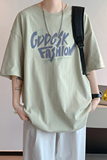 已注册/夏季字母印花淡绿色短袖T恤男生体恤打底衫DT8521/P25，男装T恤，电商B316