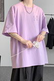 已注册/夏季紫色半袖潮流短袖T恤男宽松体恤打底衫DT1908/P25，男装T恤，电商B316