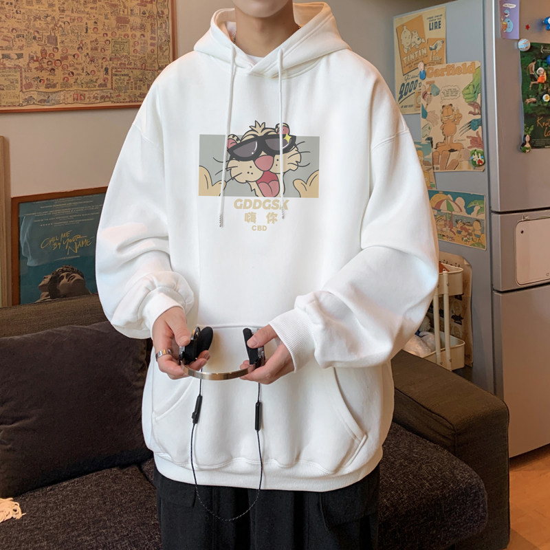 已注册/秋季卡通动漫连帽卫衣男潮宽松情侣外套WY9367/P45加绒P50,男装卫衣,电商B316