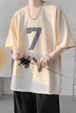 已注册/夏季卡其色数字印花短袖T恤男生打底衫体恤DT0376/P25，男装T恤，电商B316