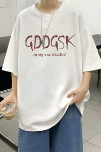 已注册/2025夏季字母印花短袖T恤男女中性半袖半袖大码DT6677/P25图片