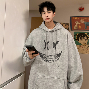 已注册/秋新搞怪印花卫衣男宽松连帽打底衫WY9281/P50加绒P55图片