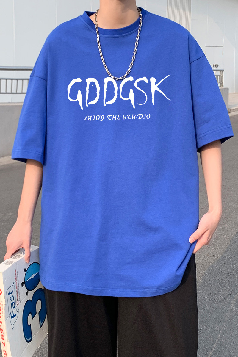 已注册/克莱因蓝短袖T恤男夏季港风半袖大码体恤打底衫DT6677/P25,男装T恤,电商B316
