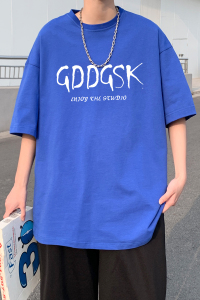 已注册/克莱因蓝短袖T恤男夏季港风半袖大码体恤打底衫DT6677/P25图片