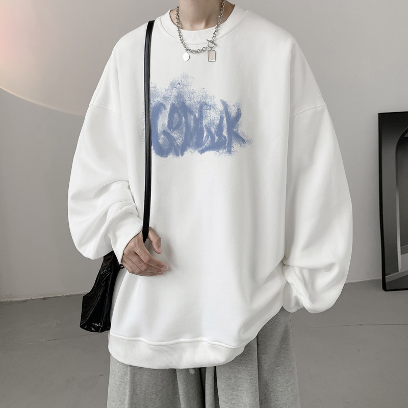 已注册/秋季新雾霾蓝印花卫衣男生宽松休闲打底衫WY8045/P35,男装卫衣,电商B316