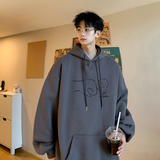 已注册/秋季新雾霾蓝潮牌印花连帽卫衣男宽松外套WY1266/P50，男装卫衣，电商B316