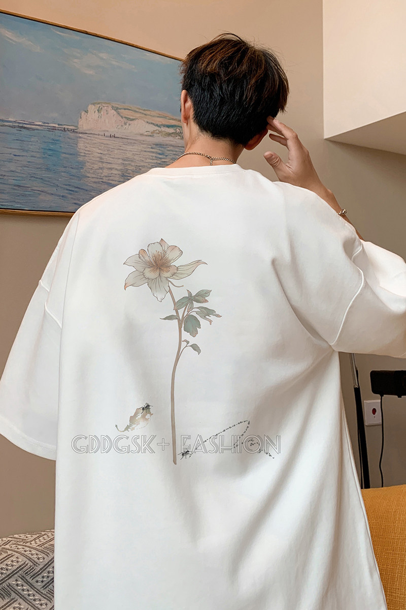 320g重磅香芋紫色t恤男款夏季潮牌cleanfit短袖美式复古情侣半袖,男装T恤,电商B316