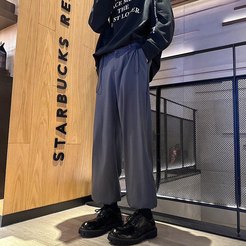2023春夏季新气质束脚小西裤男休闲宽松西装直筒裤XK3308/P45,男装休闲裤,电商B316