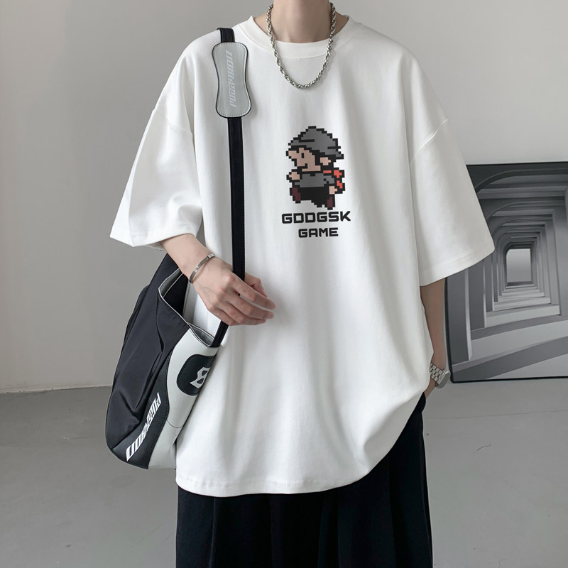 已注册/夏季浅灰色大码印花款短袖T恤男体恤打底衫DT4895/P25,男装T恤,电商B316