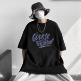 夏季新印花短袖T恤男港风宽松半袖体恤情侣打底衫DT6838/P25，男装T恤，电商B316