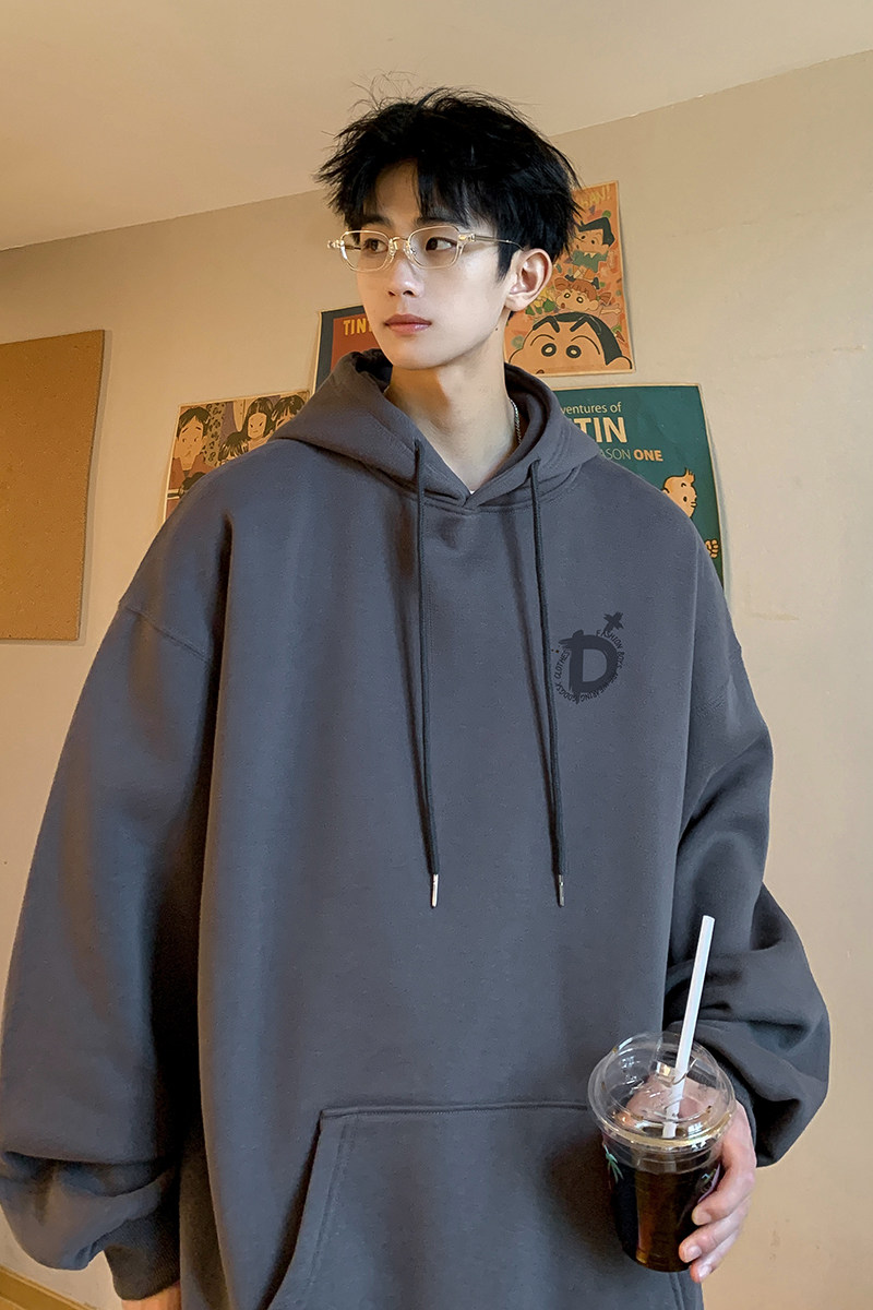 已注册/秋季新情侣印花流行连帽卫衣男大码打底衫WY9711/P50,男装卫衣,电商B316