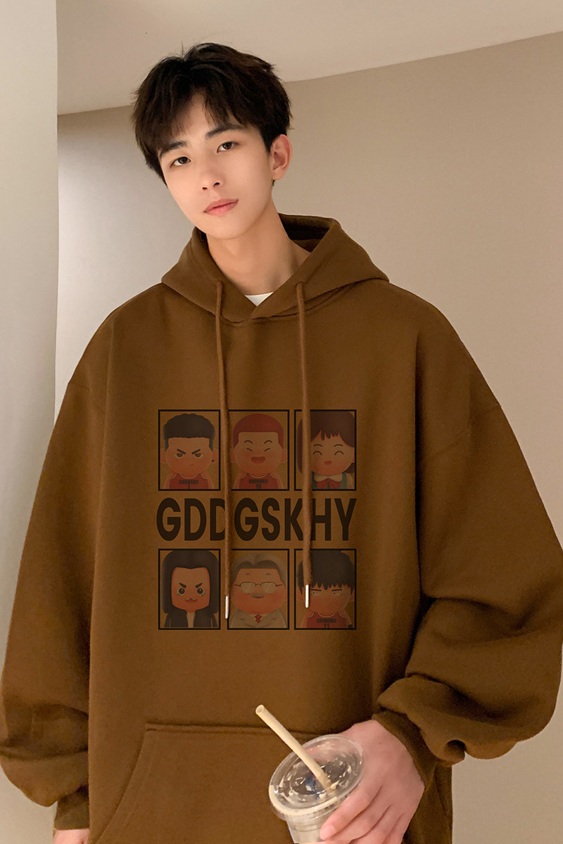 已注册/秋季高街连帽卫衣男生宽松大码复古外套WY9373/P45加绒P50,男装卫衣,电商B316