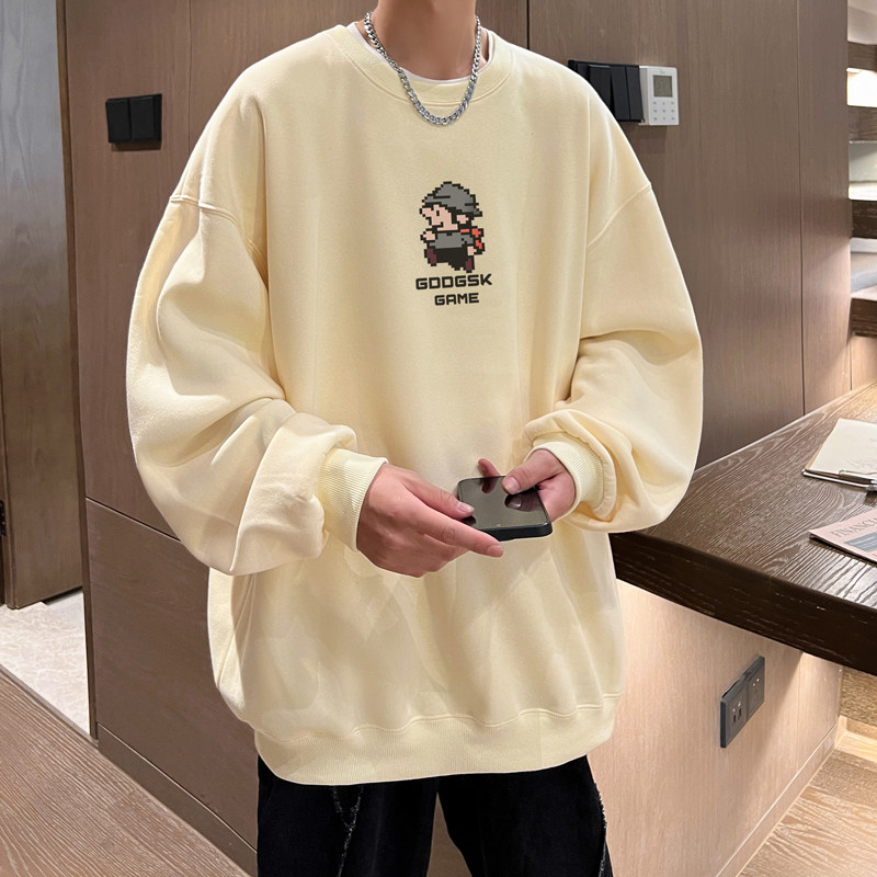 已注册/华棉秋季新小人印花圆领卫衣男大码打底衫 WY3817/P35图片