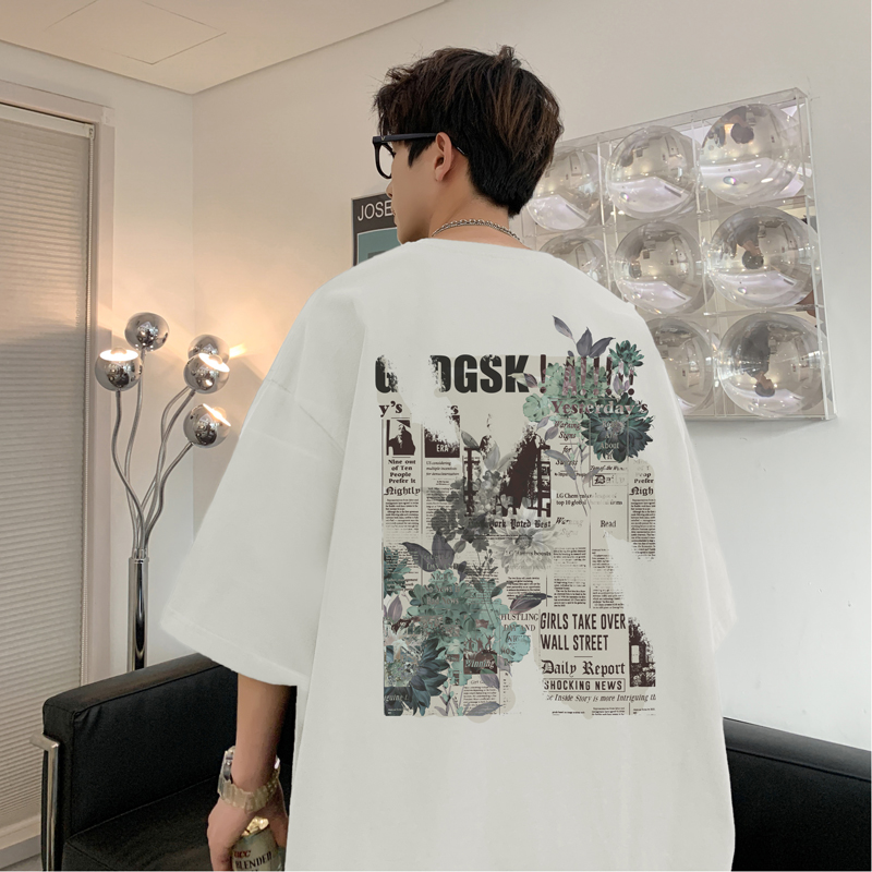 已注册/夏季纯棉潮牌港风短袖T恤男大码体恤打底衫DT3010/P25图片