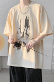 已注册/夏季卡其色人物印花短袖T恤打底衫男生体恤DT2648/P25，男装T恤，电商B316