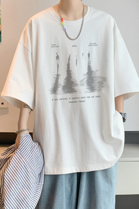 已注册/夏季美式情侣短袖T恤宽松男运动体恤打底衫DT8007/P25图片