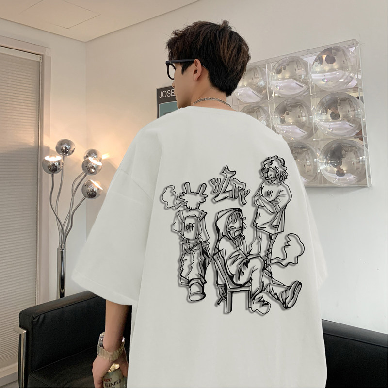 已注册/夏季人物简约印花短袖T恤男宽松体恤打底衫DT9122/P25,男装T恤,电商B316