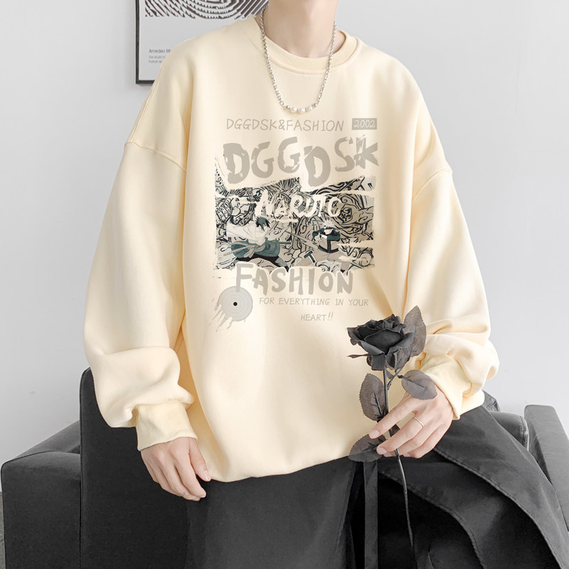已注册/华棉秋季美式高街卫衣男生打底衫大码圆领外套WY9109/P35,男装卫衣,电商B316