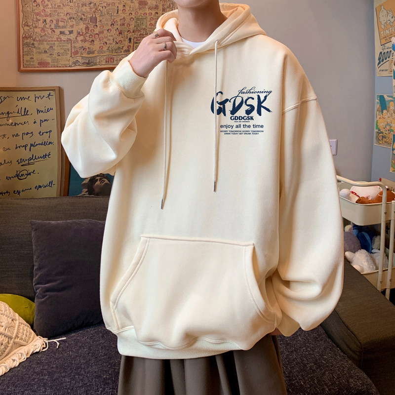 已注册/华棉秋季新文艺字母印花卫衣男生宽松外套 WY8230/P50图片