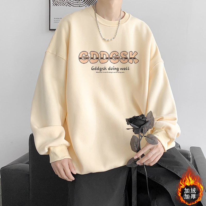 已注册/冬季新纯棉卫衣男士打底衫圆领外套WY3773/P35加绒P40,男装卫衣,电商B316