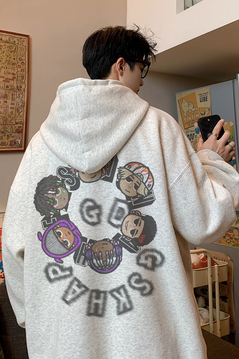已注册/秋季重磅潮流连帽卫衣男大码打底衫外套WY9252/P50加绒P55,男装卫衣,电商B316