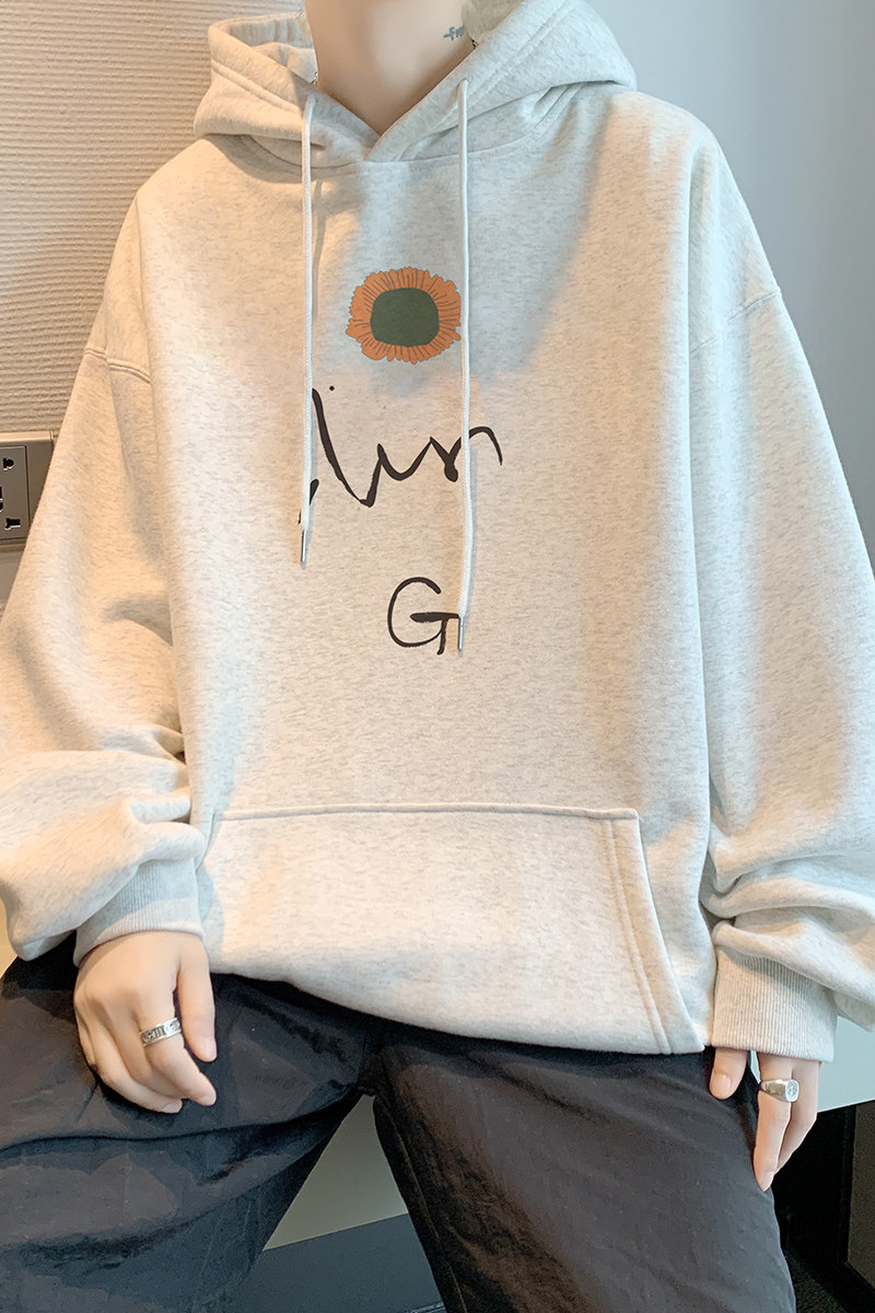 已注册/华棉男士连帽男学生印花港风宽松男上衣打底衫WY9128/P50,男装卫衣,电商B316