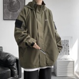 秋冬连帽冲锋衣男夹克工装外套大码防水JK8363/P100加棉P120，男装夹克，电商B316