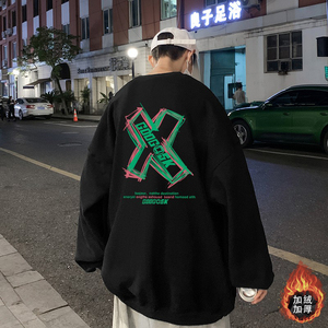 已注册/春季加厚卫衣男女港风圆领长袖外套WY1133/P35加绒P40图片