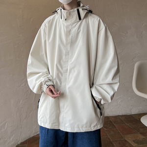 秋冬季潮牌休闲冲锋衣男宽松朋克风连帽夹克外套 JK6869/P100图片