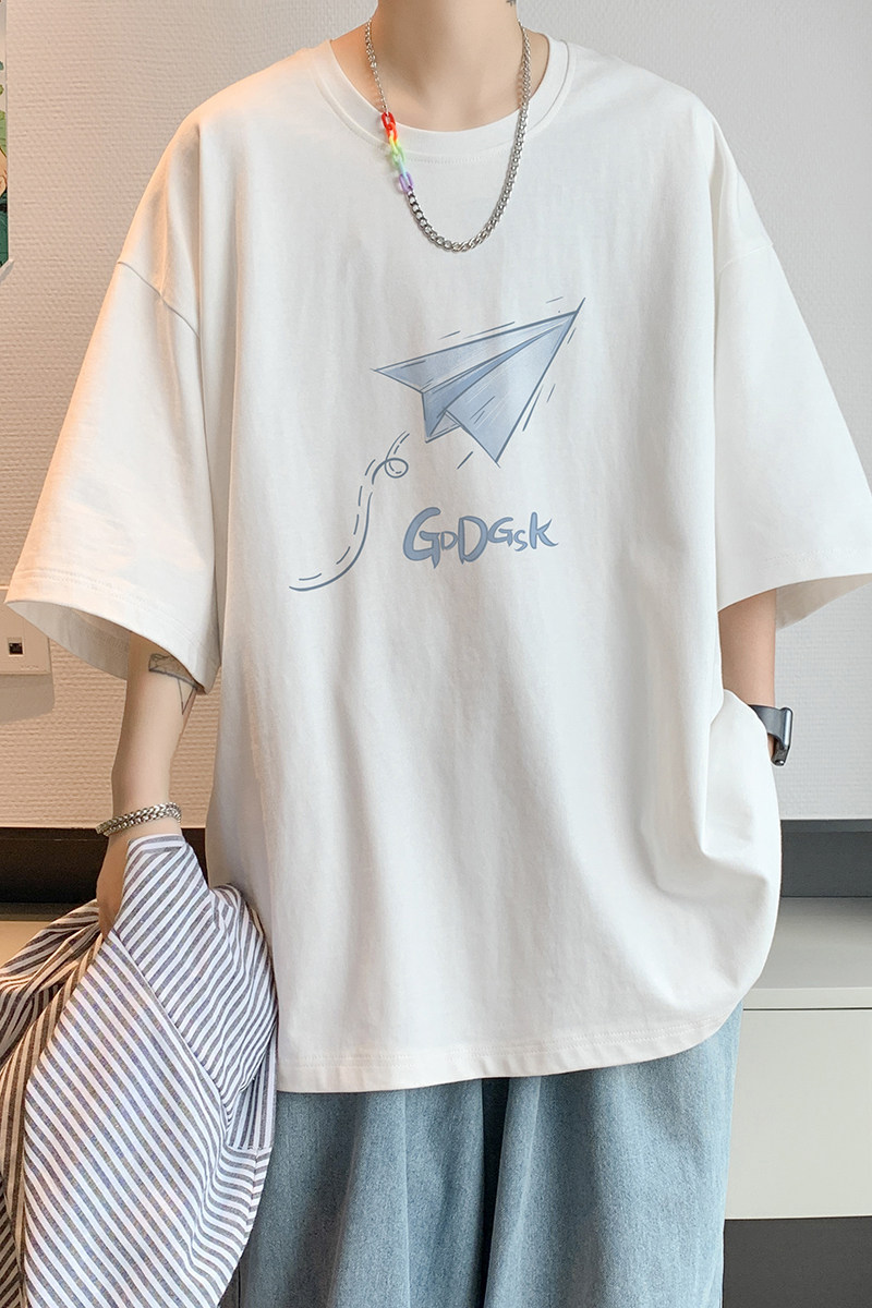 已注册/夏季纸飞机印花大码短袖T恤男生体恤打底衫DT2035/P25,男装T恤,电商B316