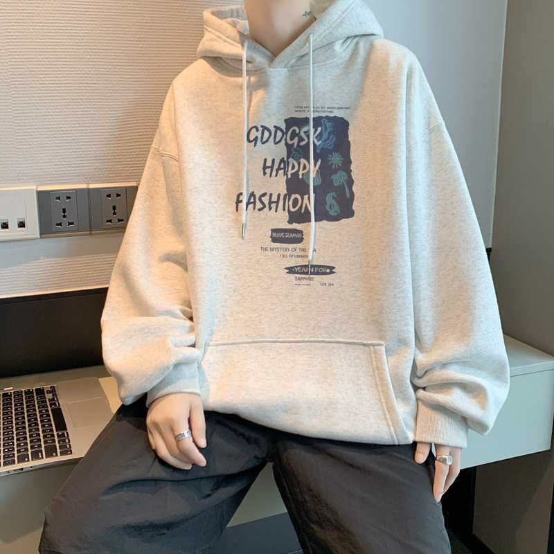 已注册/华棉秋季新休闲印花连帽上衣男秋季打底衫 WY9117/P50图片