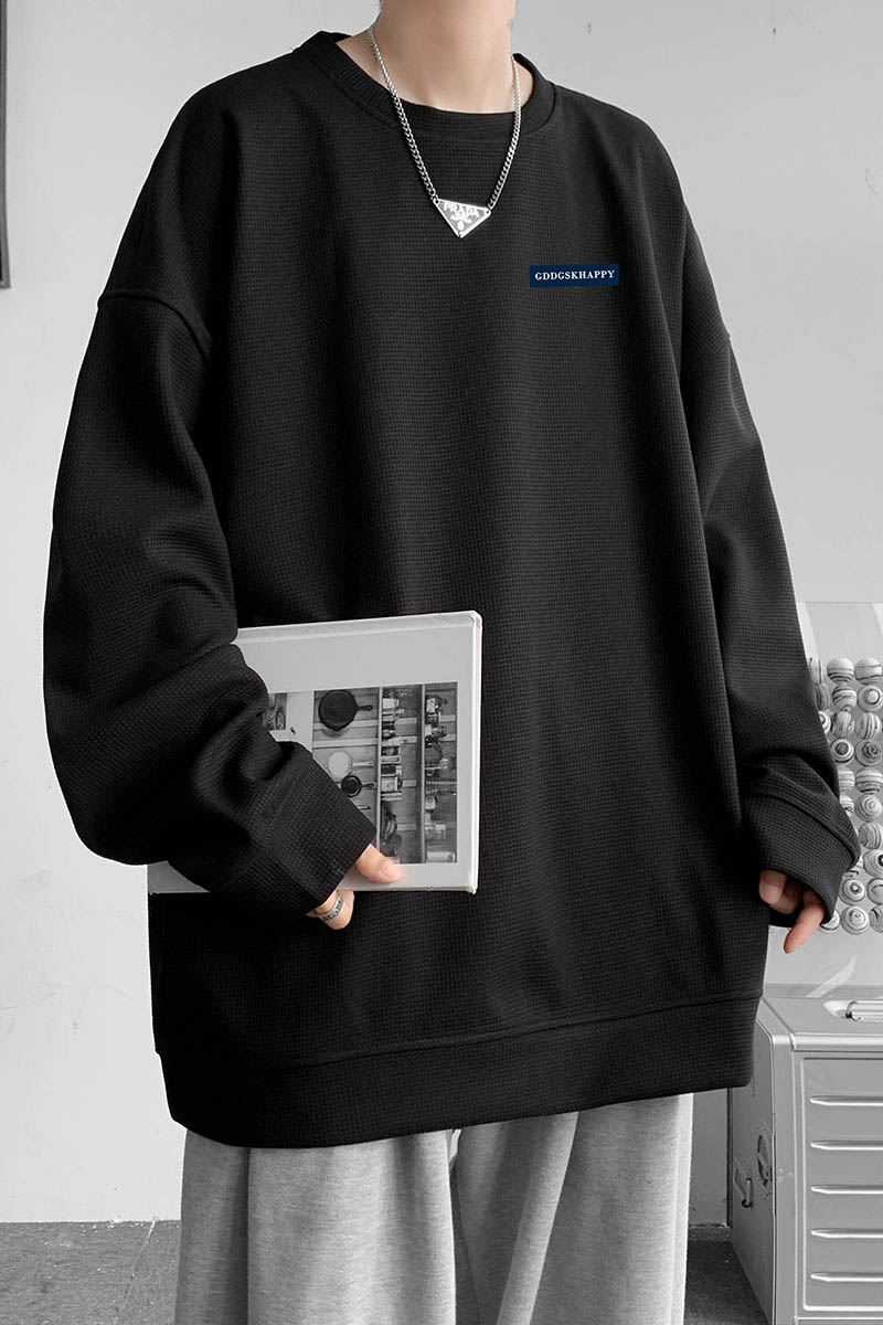 已注册/华夫格秋季新长袖T恤男重磅卫衣外套打底衫HF3085/P35,男装卫衣,电商B316
