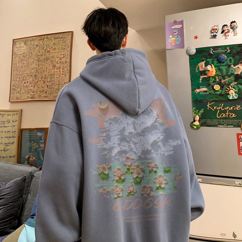 已注册/秋季美式复古宽松连帽卫衣男生潮流外套WY9321/P45加绒P50图片