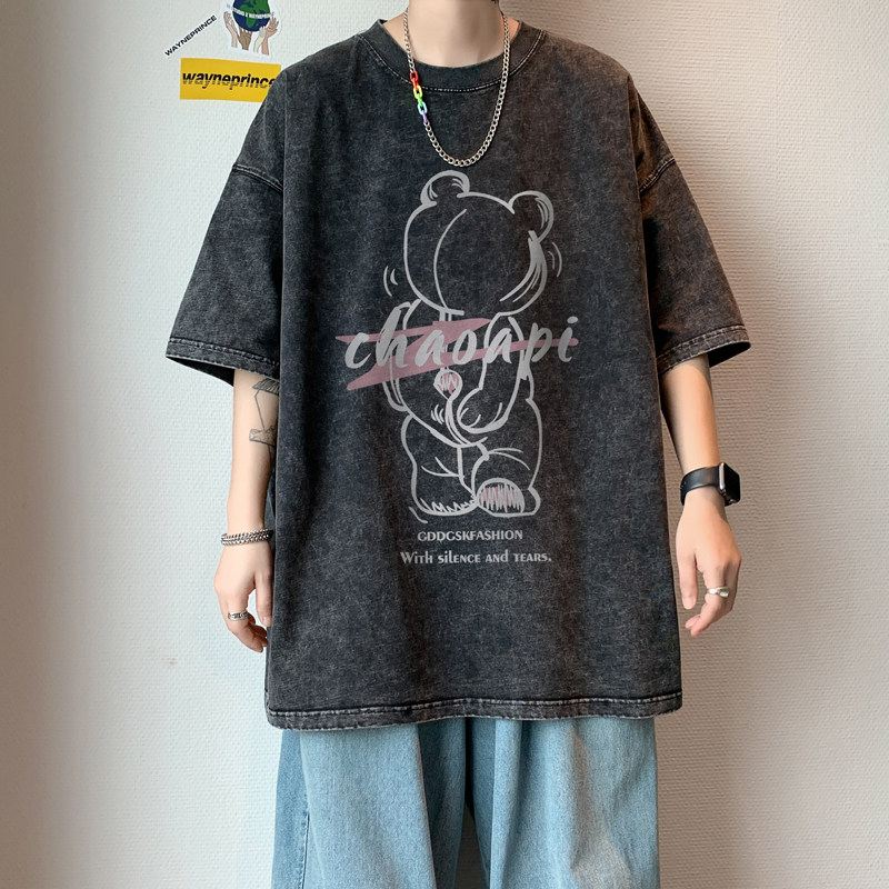 水洗重磅新款夏季休闲运动风短袖T恤男大码打底衫体恤DT7269/P35,男装T恤,电商B316