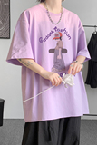已注册/夏季紫色印花半袖简约短袖T恤男体恤打底衫DT2166/P25，男装T恤，电商B316