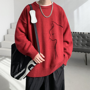 已注册/冬季圆领针织衫男生宽松休闲百搭毛衣大码上衣MY9508/P45,男装针织衫/毛衣,电商B316